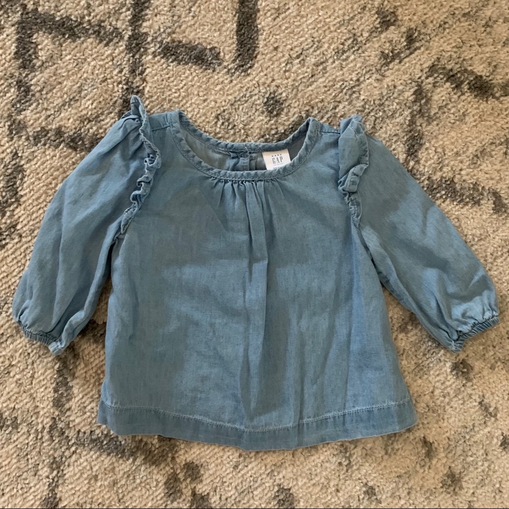 GAP Baby Ruffle Denim Shirt